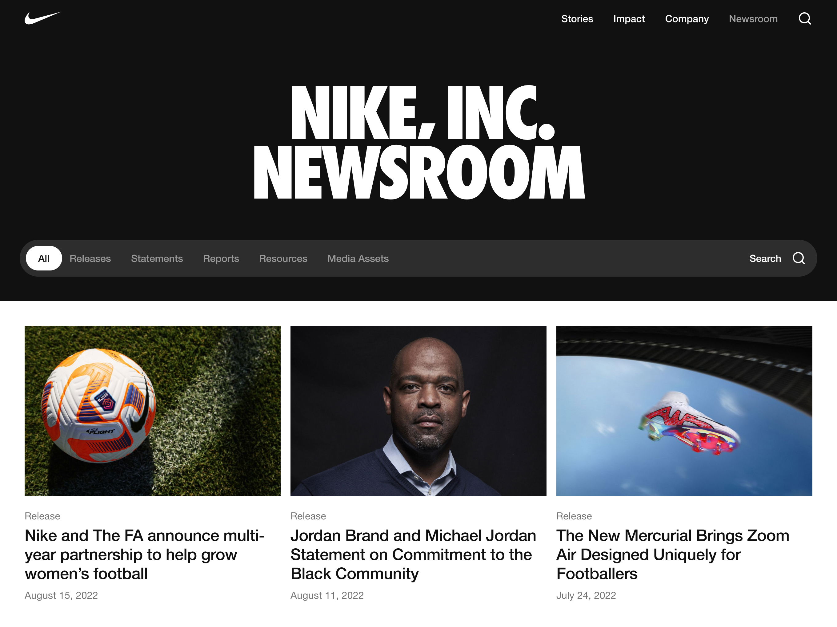 Nike web outlet page